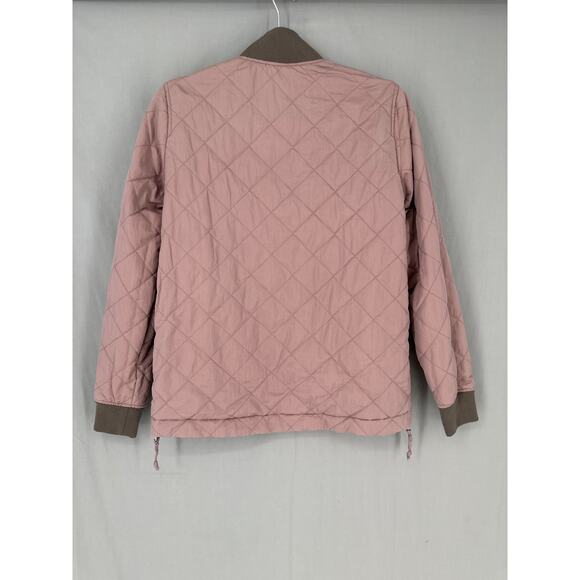 Abercrombie Fitch Jacket Womens XS Brown Pink Quilted Bomber Zip Reversible - Picture 5 of 10